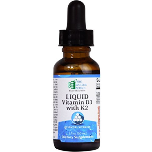 Ortho Molecular, Liquid Vitamin D3 with K2, 1OZ Liquid