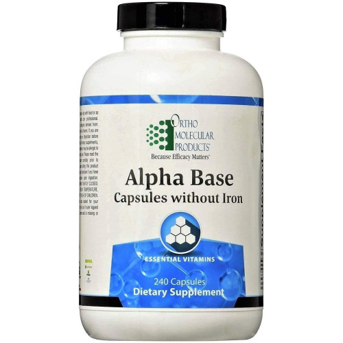 Ortho Molecular, Alpha Base Caps Without Iron, 240ct