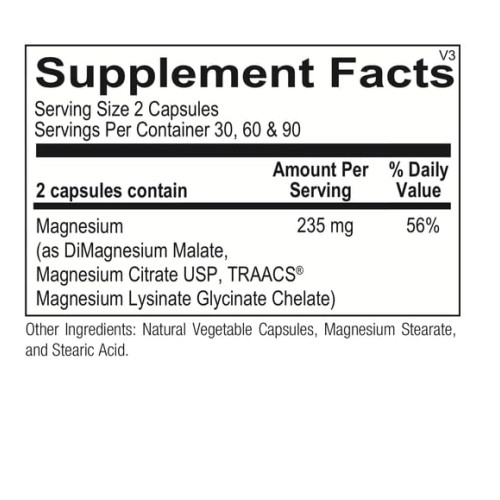 Ortho Molecular, Reacted Magnesium 60CT