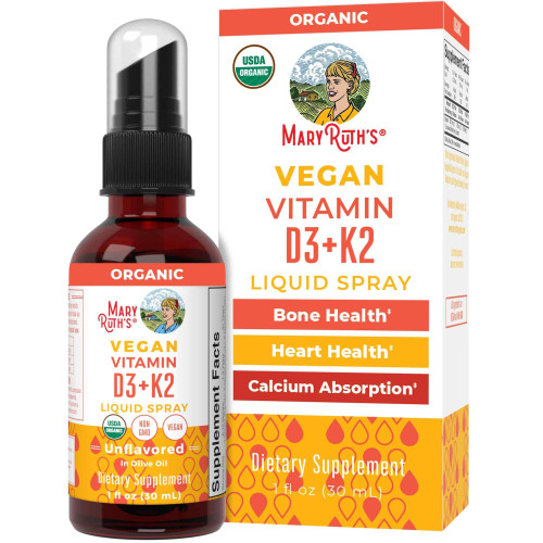 MaryRuth Organics Vitamin D3 K2 Spray | 1 Fl Oz